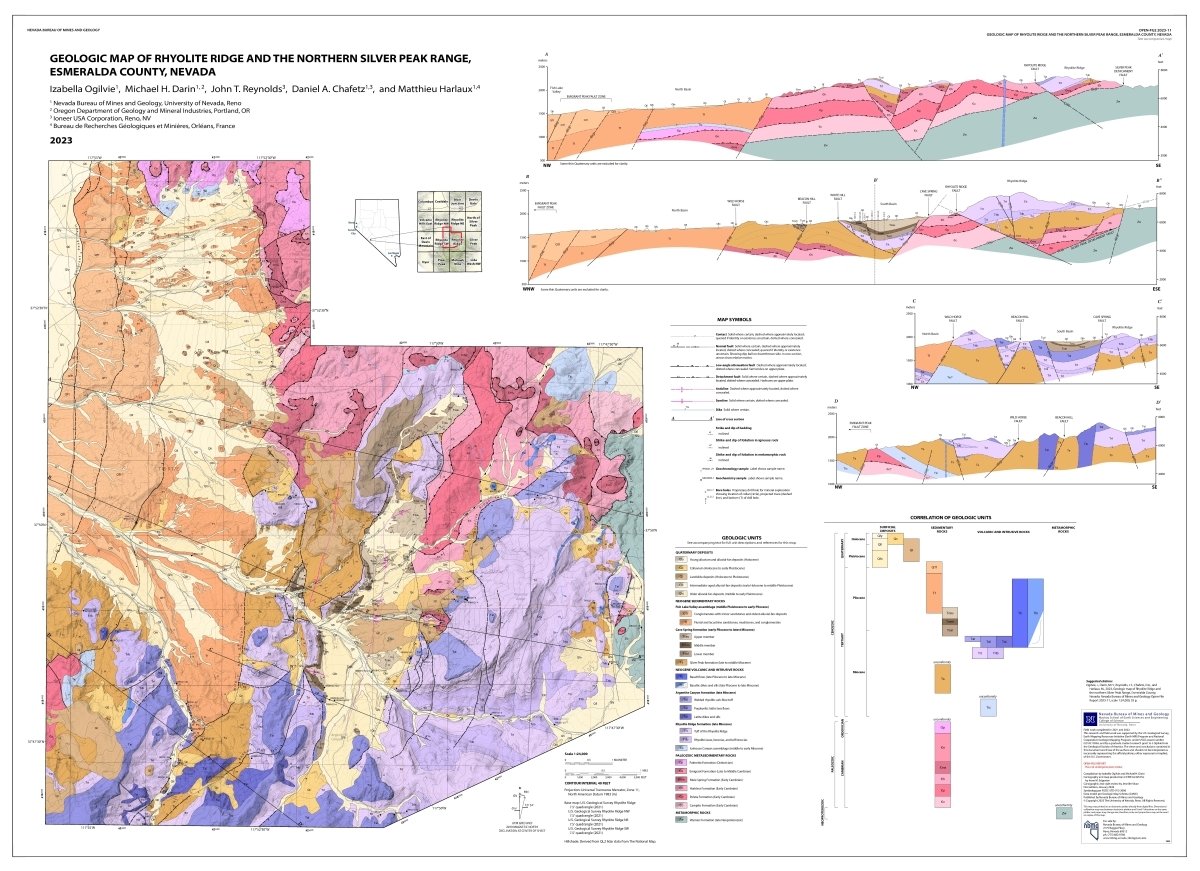 Geologic Map of Rhyolite Ridge and The Northern Silver Peak Range, Esmeralda County, Nevada