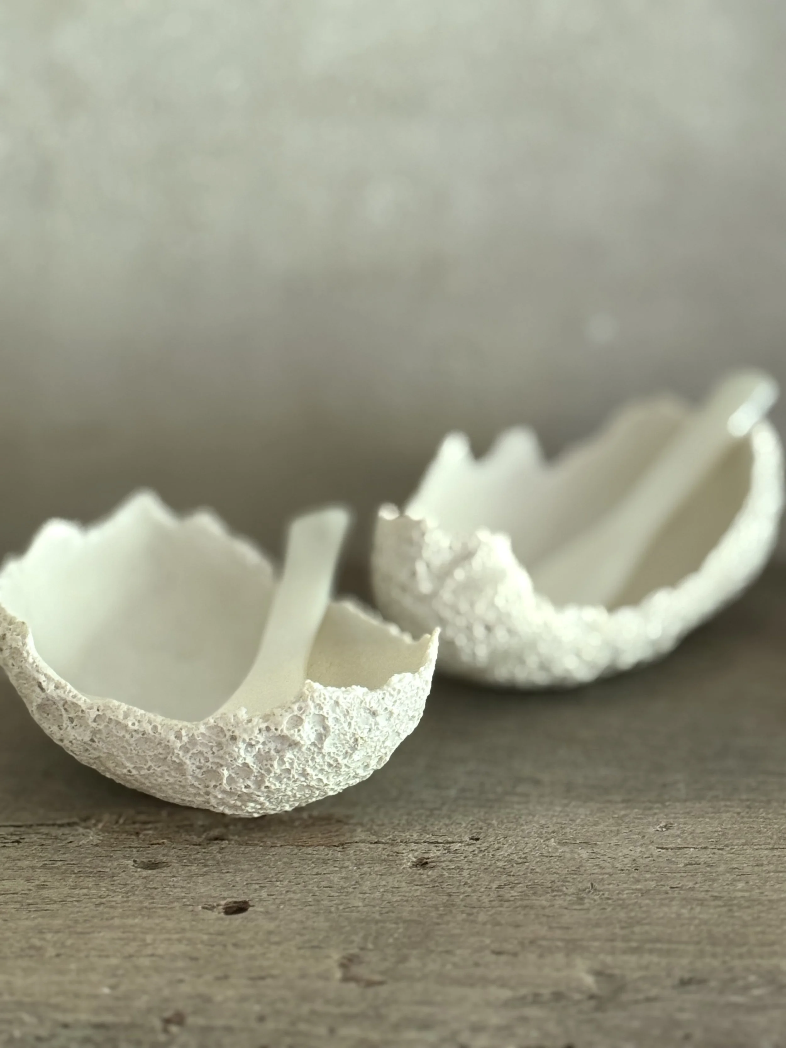 Pair of Porcelain Eggshell Condiment Bowls