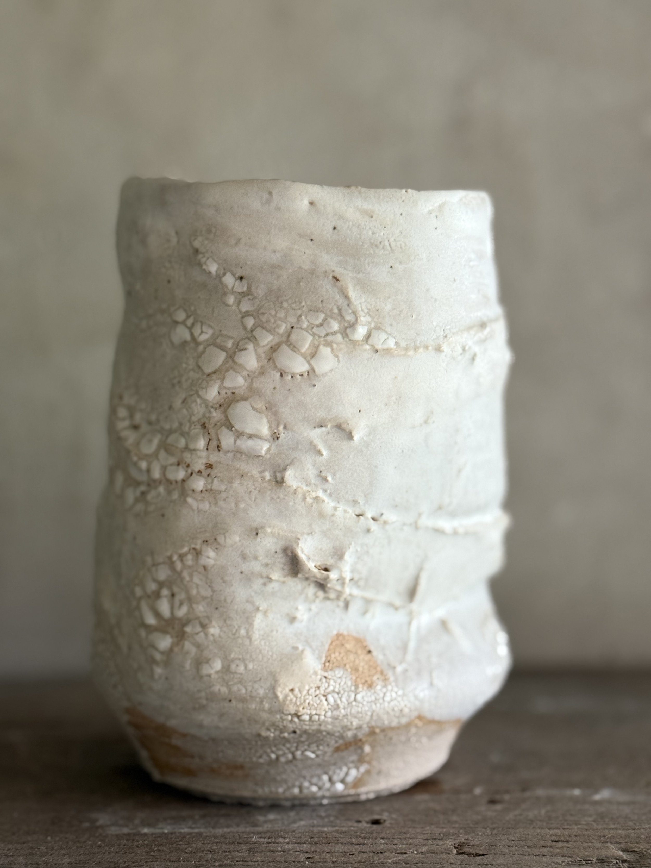 Linen and Clay Fluid Vase