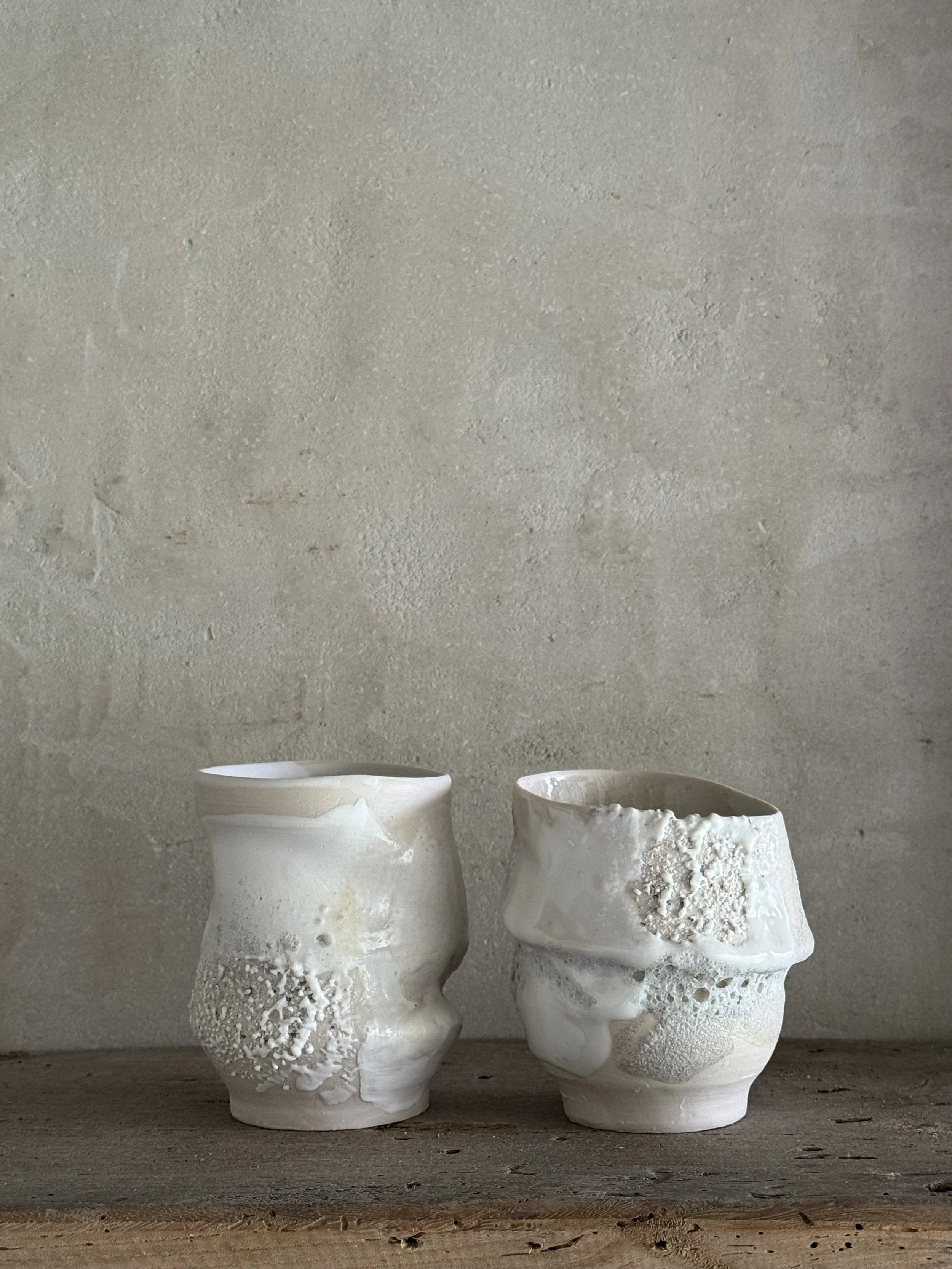 Pair of white stoneware Versatile Cups
