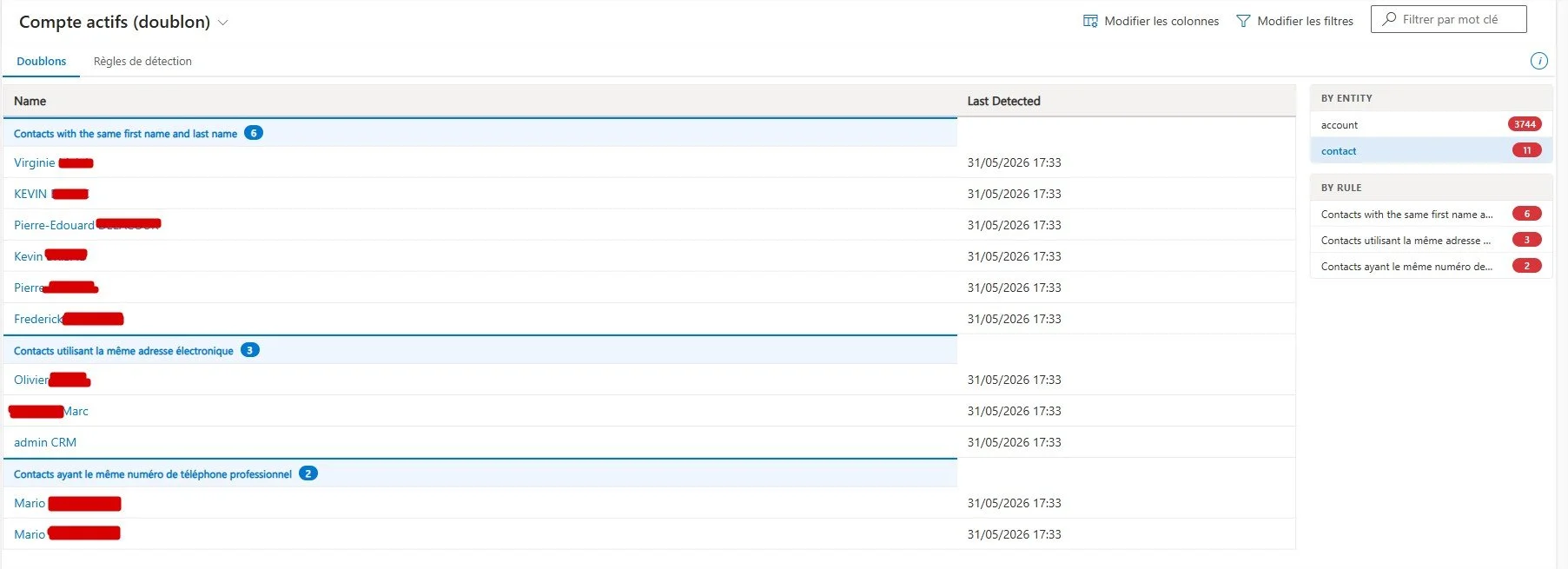 Composant PCF de détection de doublons dans Dynamics 365 CRM