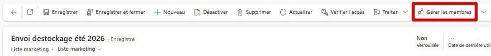 Gestion des membres
