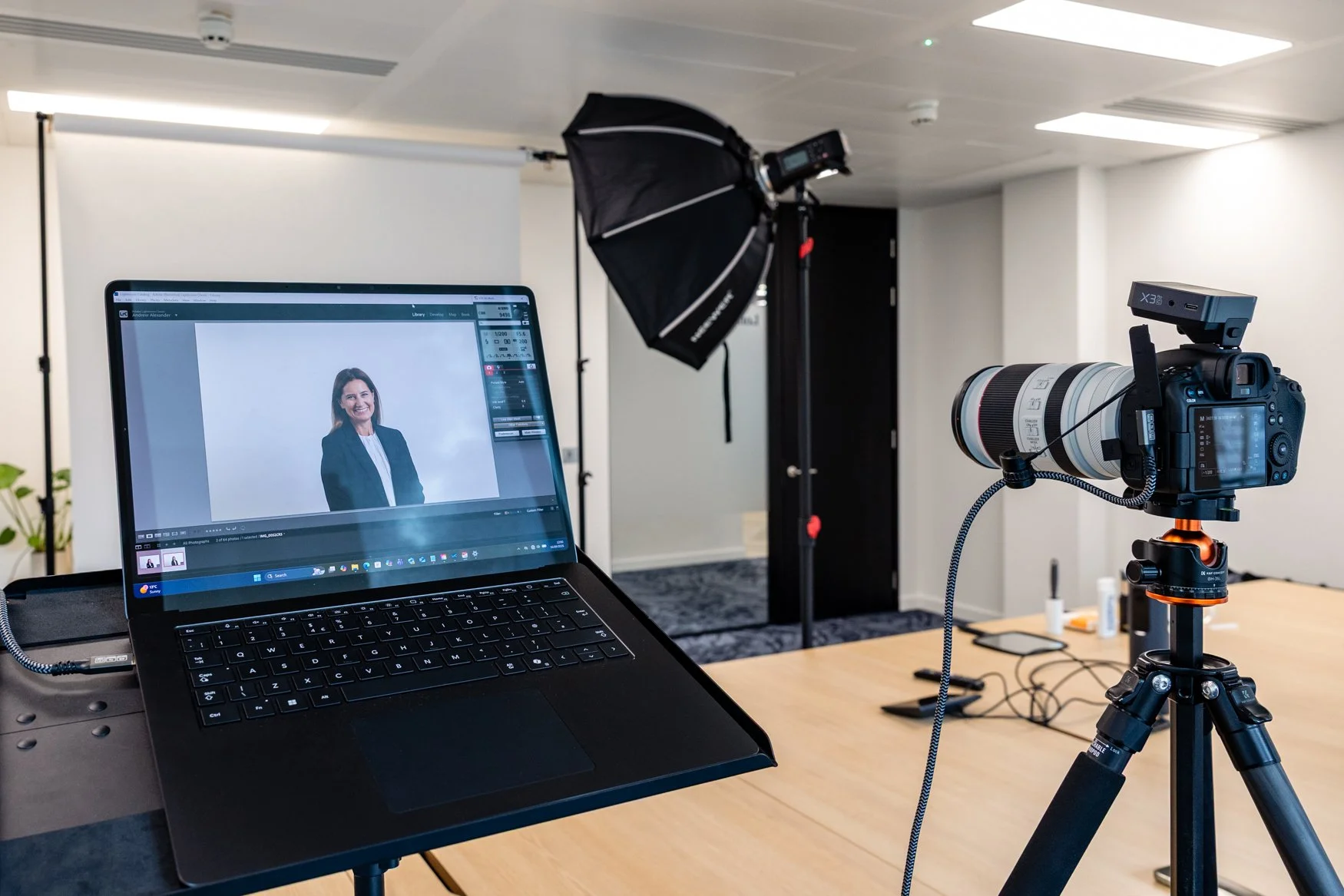 Why I run every company headshot session a laptop and a camera