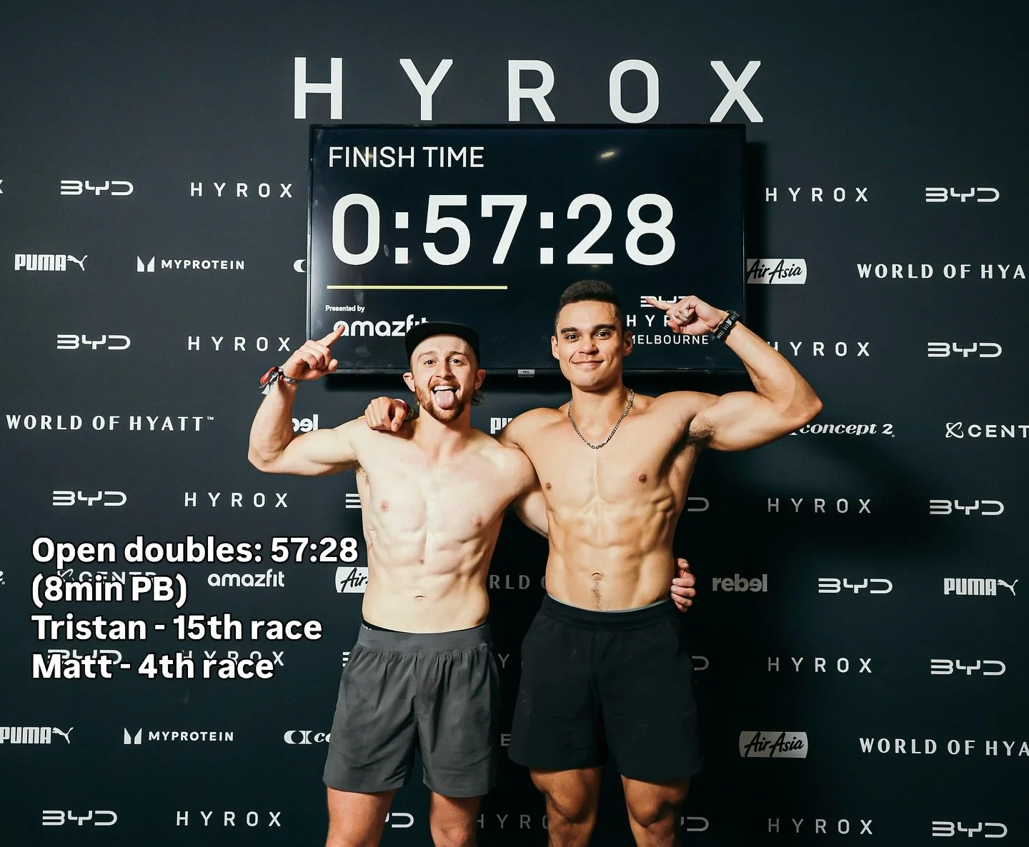 MELBOURNE HYROX DOUBLES &mdash; ELITE ENERGY 🤝🔥

Legends only.
Teamwork on point.
Effort unmatched.

You pairs showed exactly what doubles racing is about &mdash; backing your partner, sharing the load, pushing through the hurt and still having a b