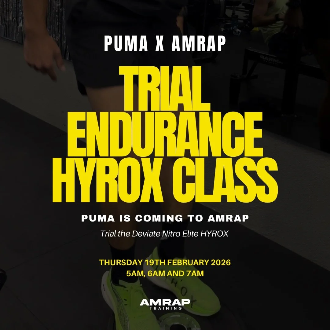 🚨 PUMA x AMRAP TRAINING 🚨

On Thursday 19th February, PUMA is coming down to AMRAP for our 5am, 6am &amp; 7am classes to showcase and let you trial the PUMA Deviate Nitro Elite HYROX - a shoe built specifically for HYROX racing.

Designed for runni