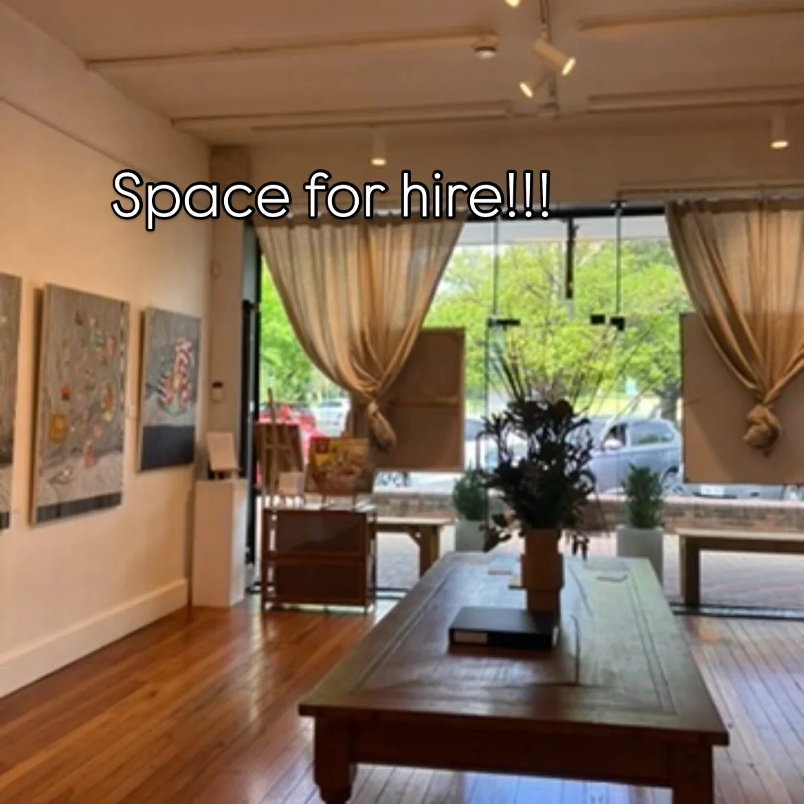 Looking for a space to gather, create or teach?

Q Gallery is available for hire and suits a wide range of uses including:
&bull; Book groups
&bull; Sewing circles
&bull; Artist-led workshops
&bull; Small creative or community gatherings

For details