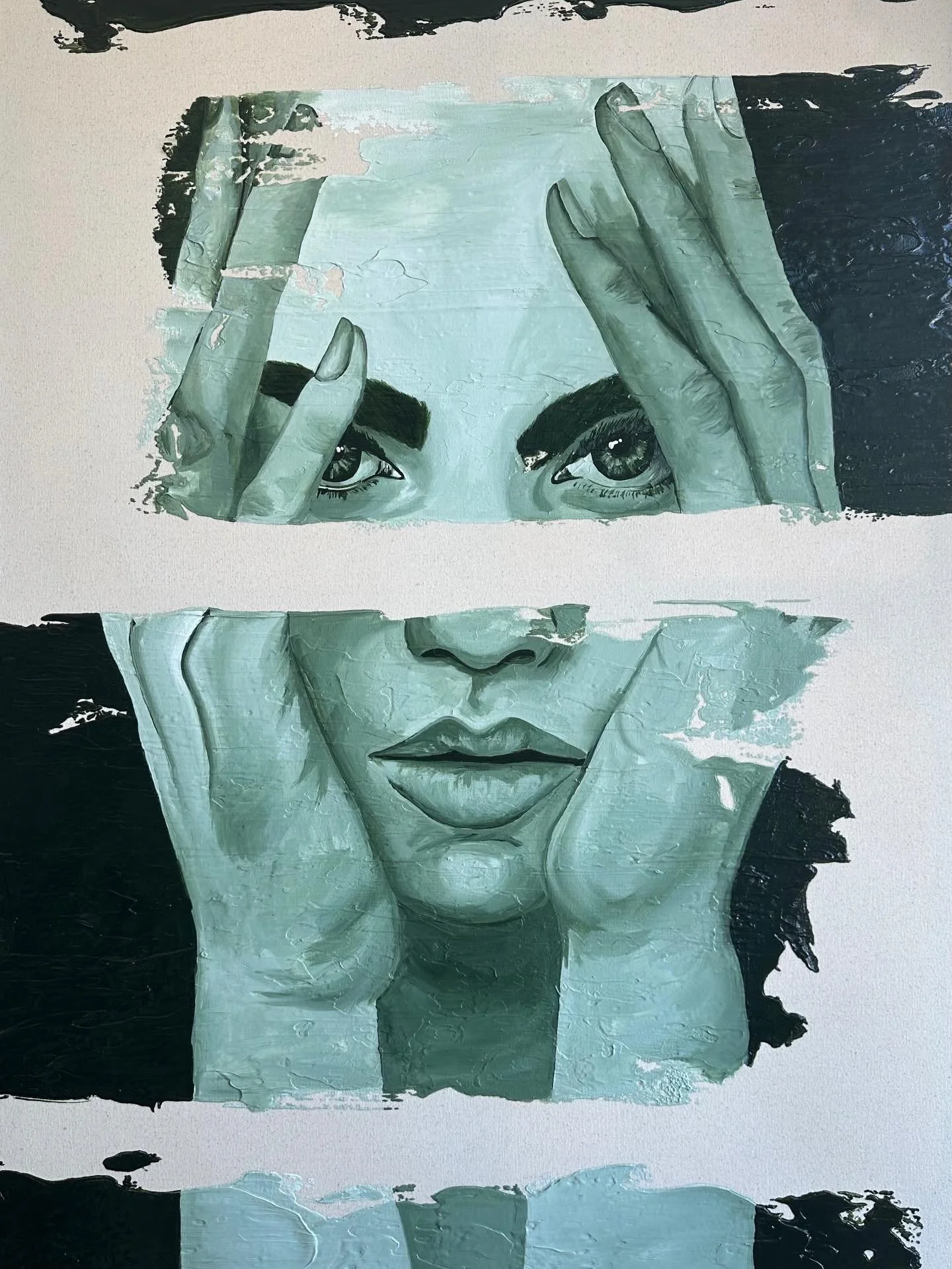 If you haven&rsquo;t caught this exhibition over the last 10 days please stop by @q_gallery_ to see&hellip;.. Underneath It All by @k.stip.art Katrina Stipancic. 
Wednesday 2.30-6 and Thursday 2.30-6  or by appointment 
Exhibition closing Thursday 22