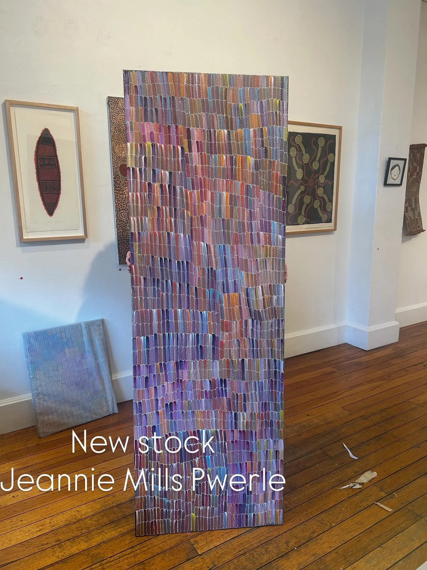 New stock has arrived!  These beauties  by Jeannie Pwerle and Betty Pwerle are available now. Contact Maddie for more details 0422225850