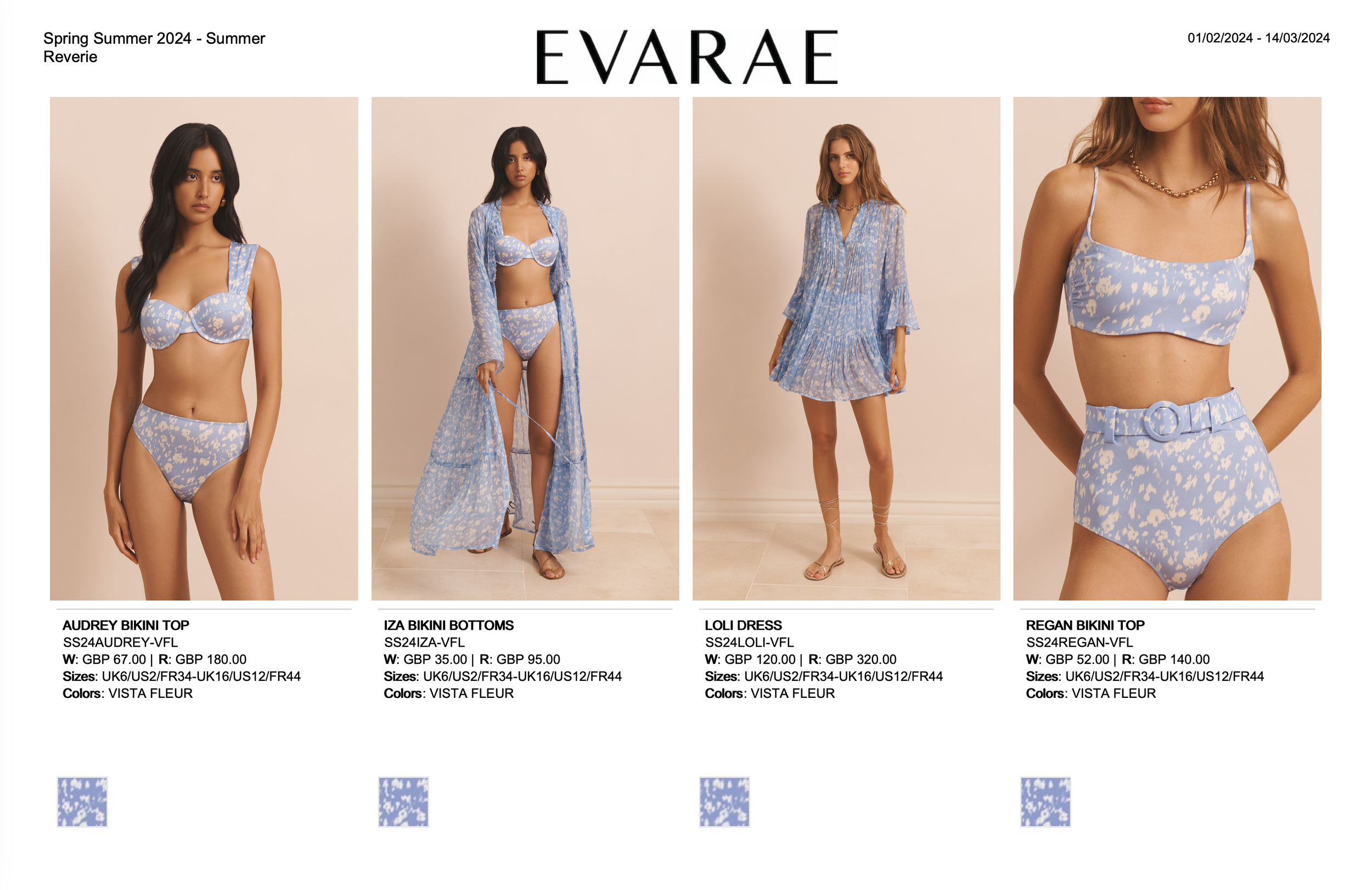 Spring Reverie Wholesale Linesheet