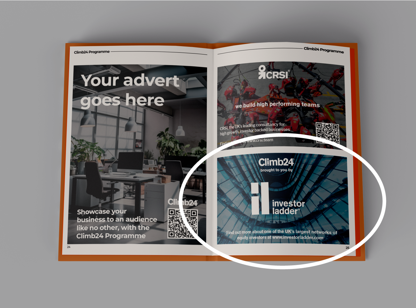 Climb25 Event Programme: Half Page Ad