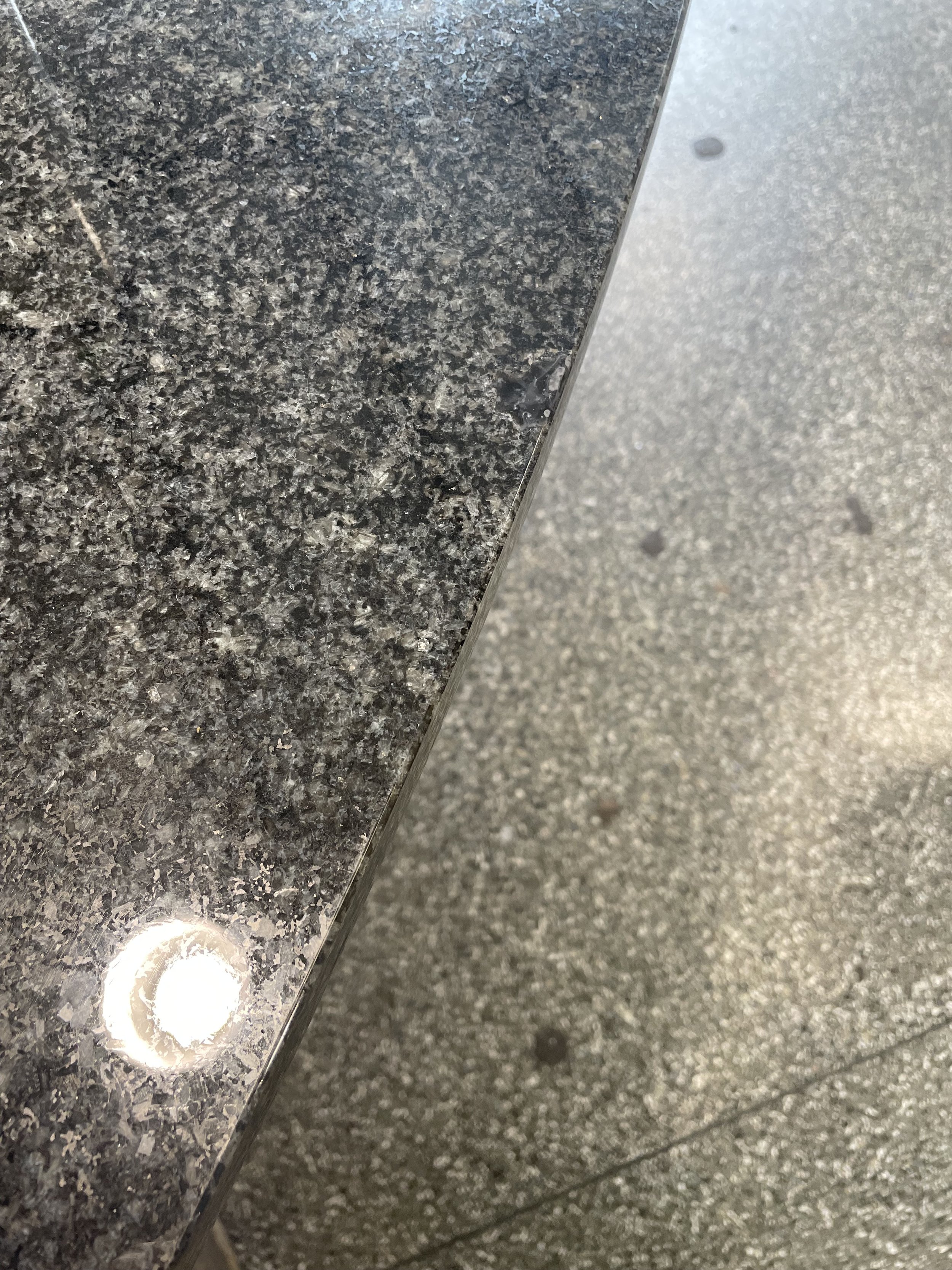 Granite worktop damage after.