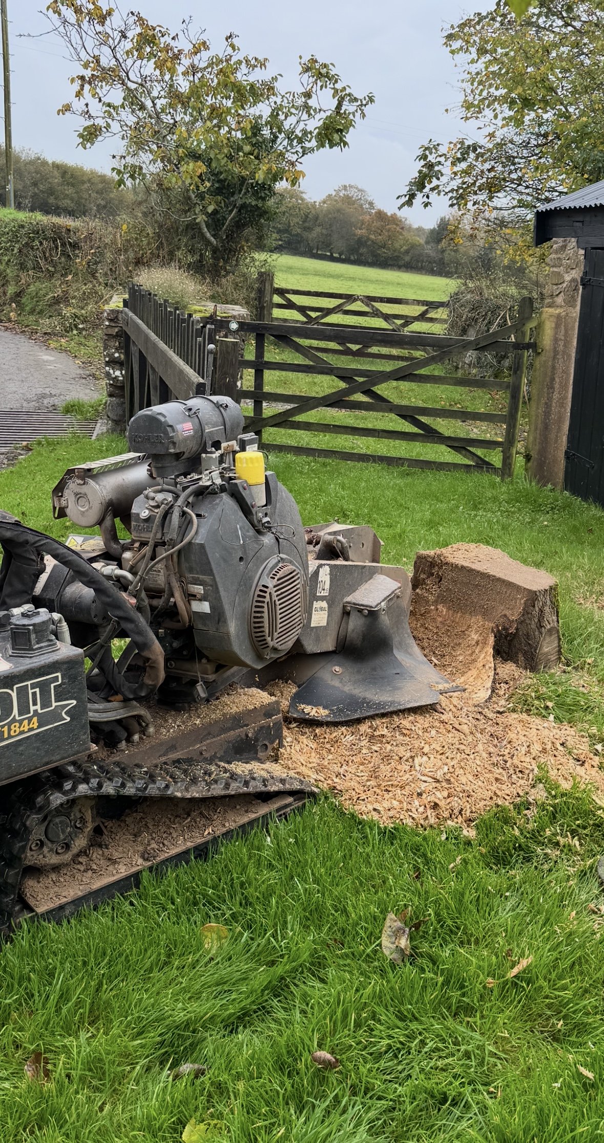 Tracked stump grinder