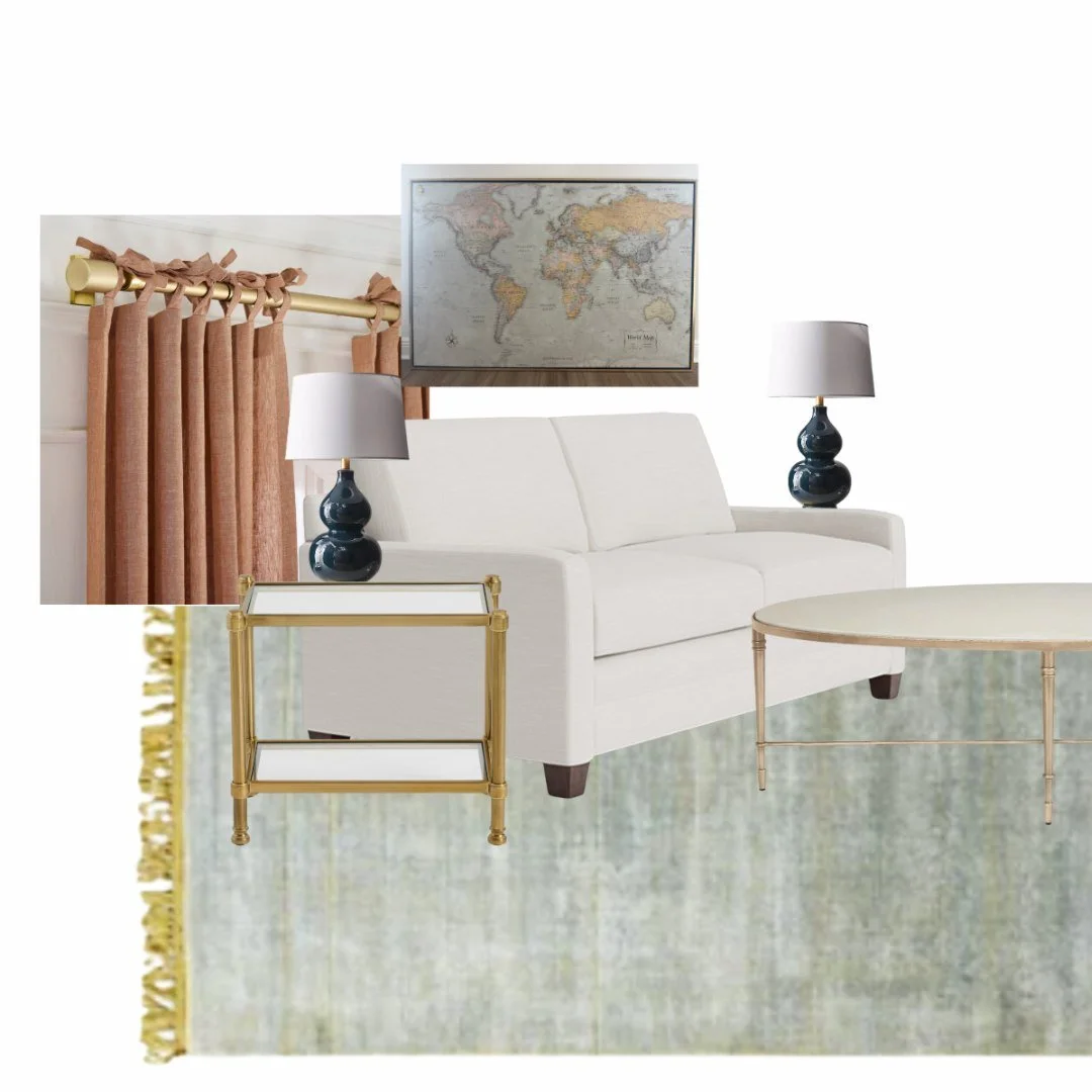 I love curating looks that feel fresh and personal? This mood board from a recent consultation is all about injecting coastal comfort with affordable textiles like throw pillows, rugs, and sheer curtains&mdash;no major overhauls needed! 

#pineandpal