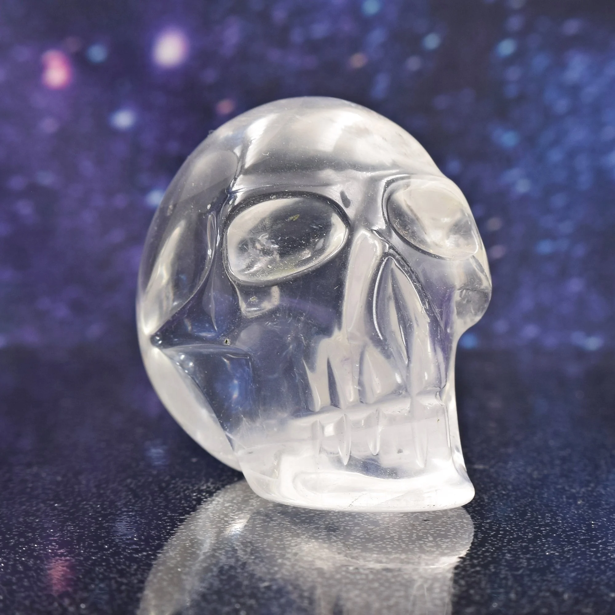 Polished Semi Girasol Clear Quartz Crystal Skull from Brazil | 162 g