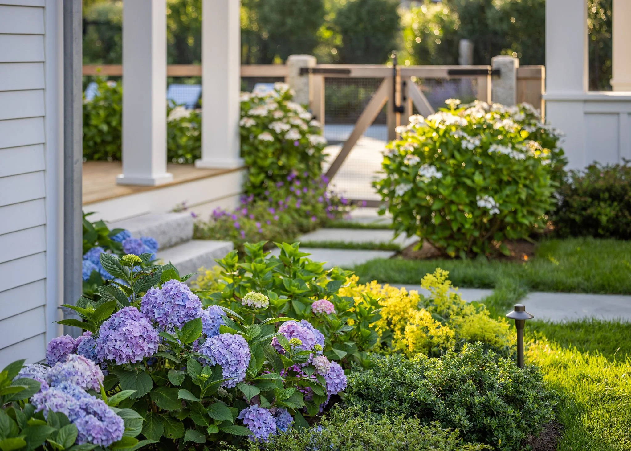 horticulture and stone walk ways: Edgartown MV Landscape & Masonry by Landscope Inc