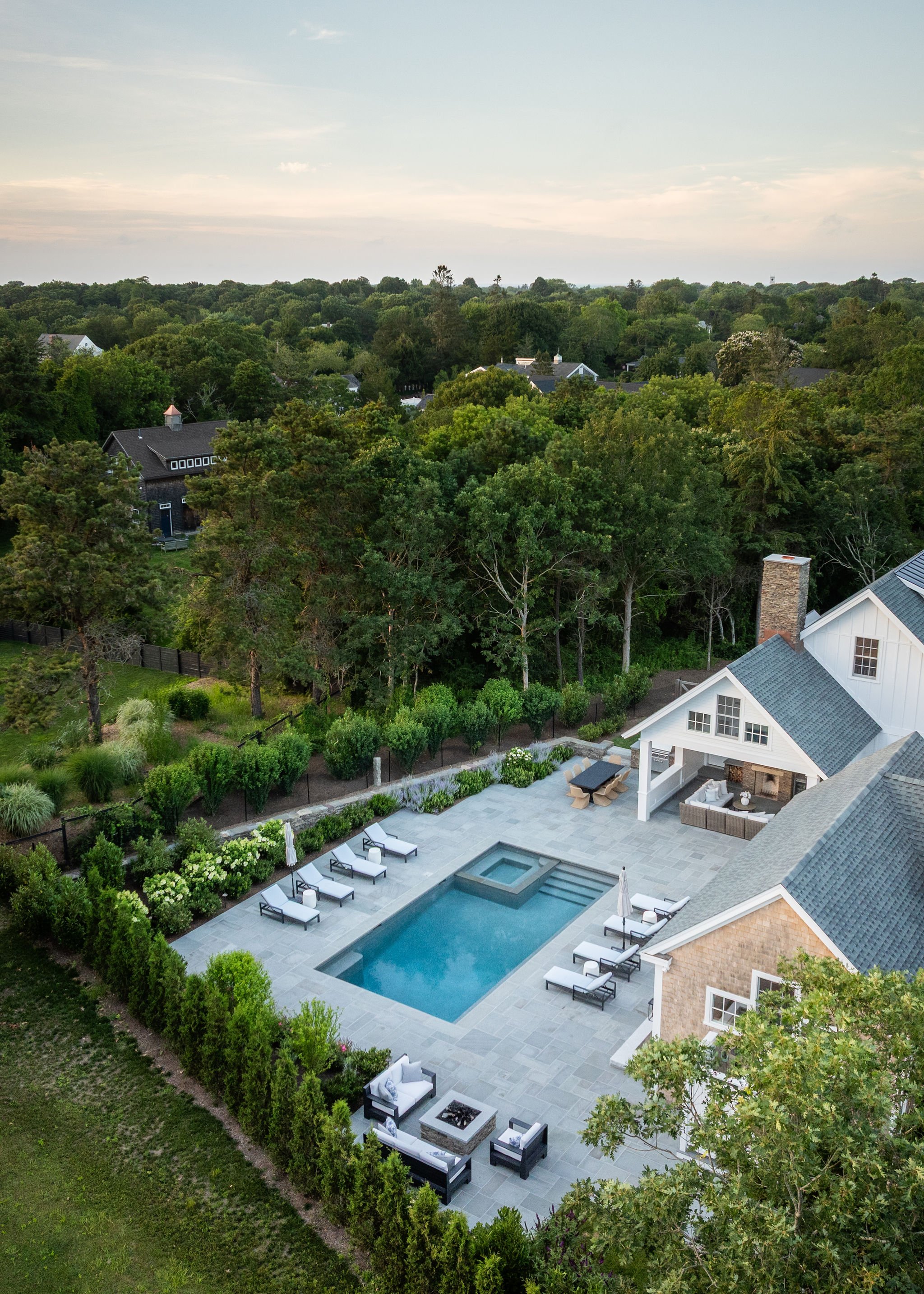 Pool and terrace Edgartown MV Landscape & Masonry by Landscope Inc