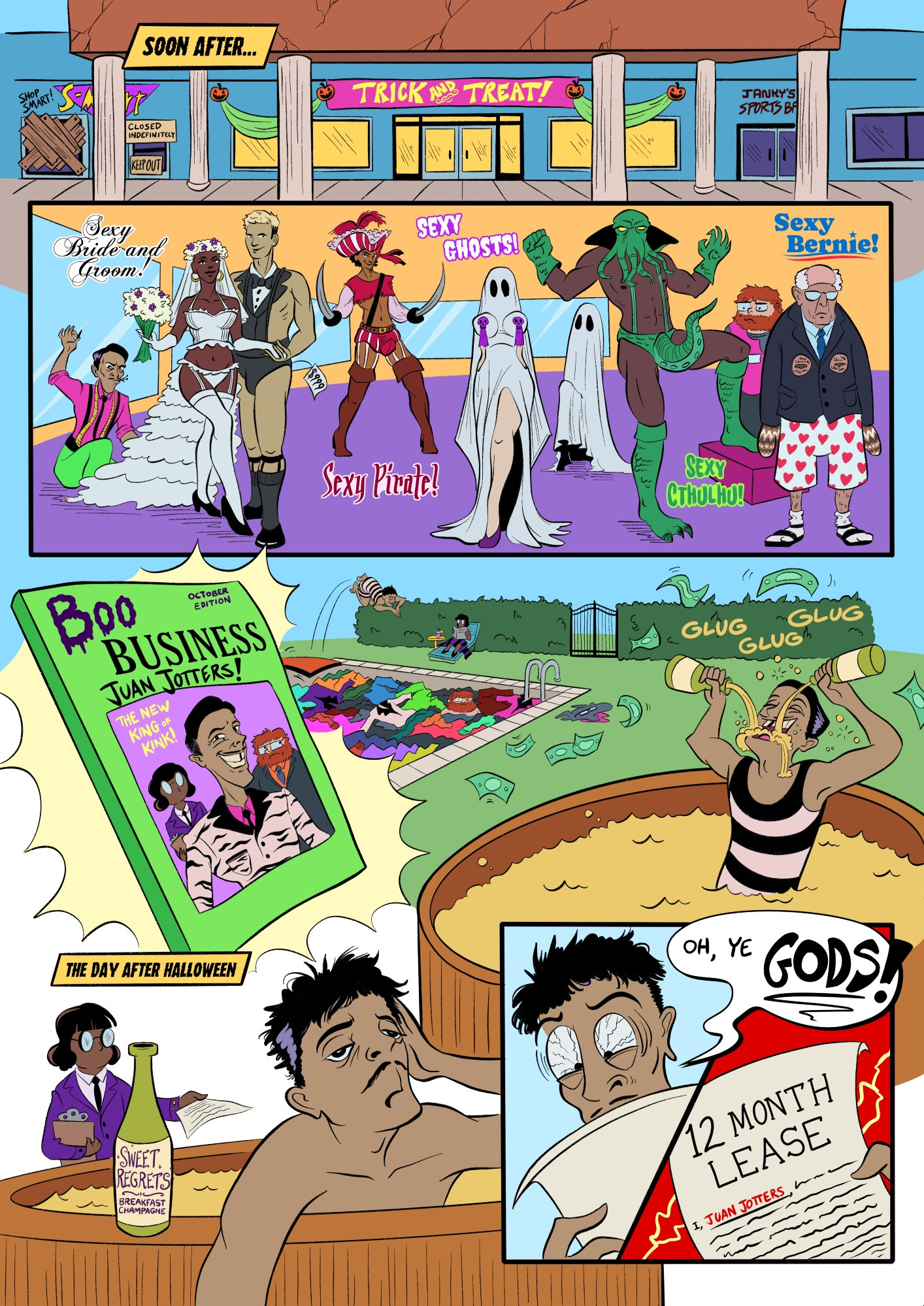 Script by Aaron Segman, pencils by Stranded, inks by me, colors and lettering by Tripp Gustin.