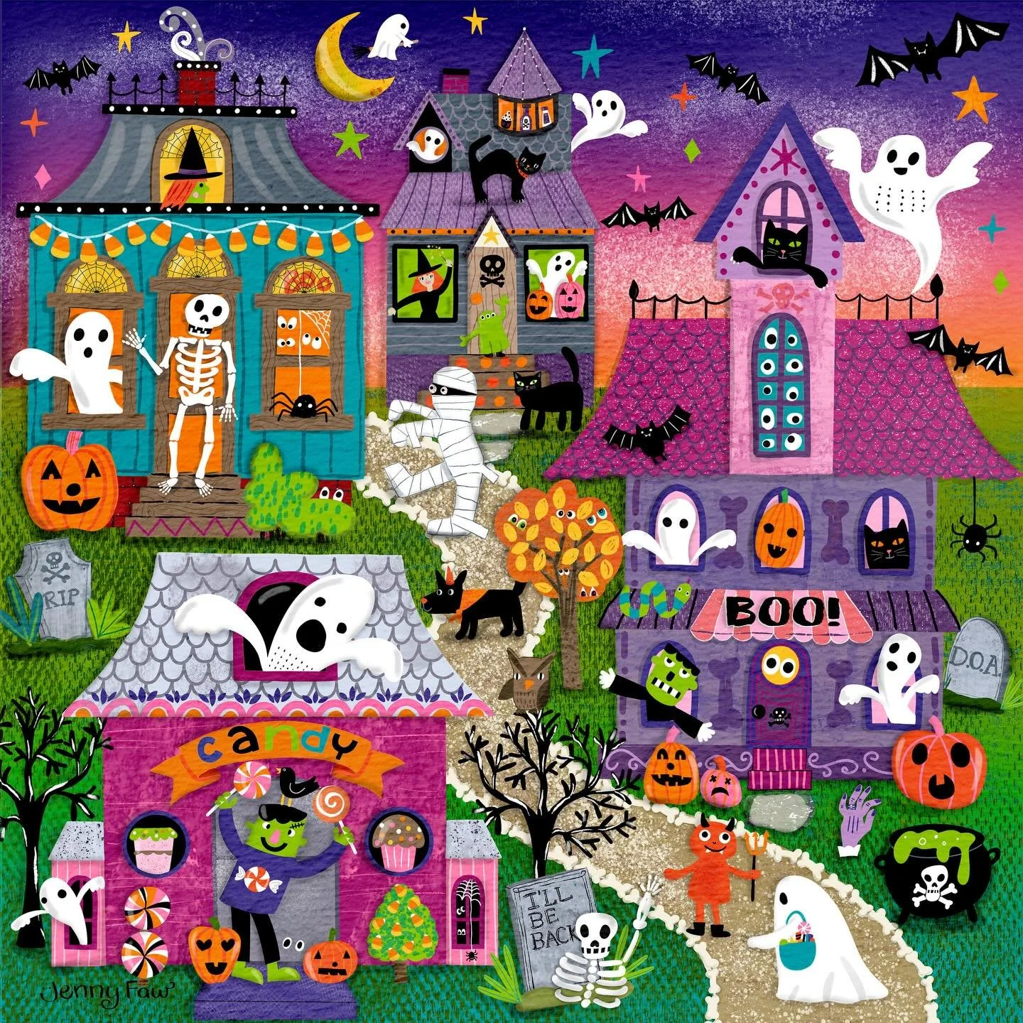 Happy Halloween! 🎃 I love making Halloween art any time of year! Zoom in or you will miss something!
#halloweenartwork🎃 #halloweenvillage