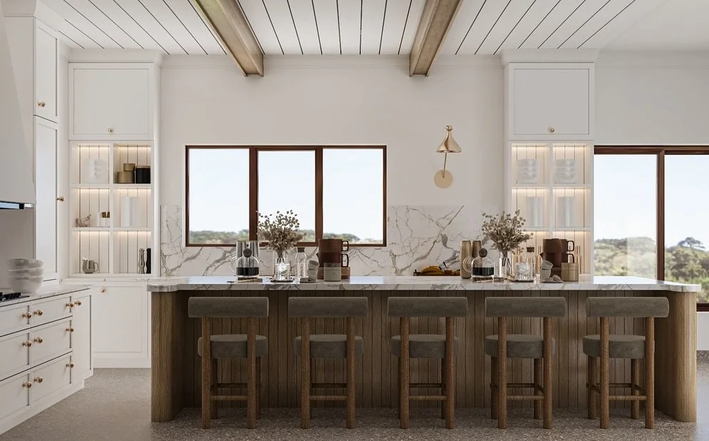✨ A kitchen renovation tailored to our client&rsquo;s vision. From the natural wood tones and statement marble backsplash to integrated open shelving and soft ambient lighting, every detail has been thoughtfully executed to meet their desire for a cl