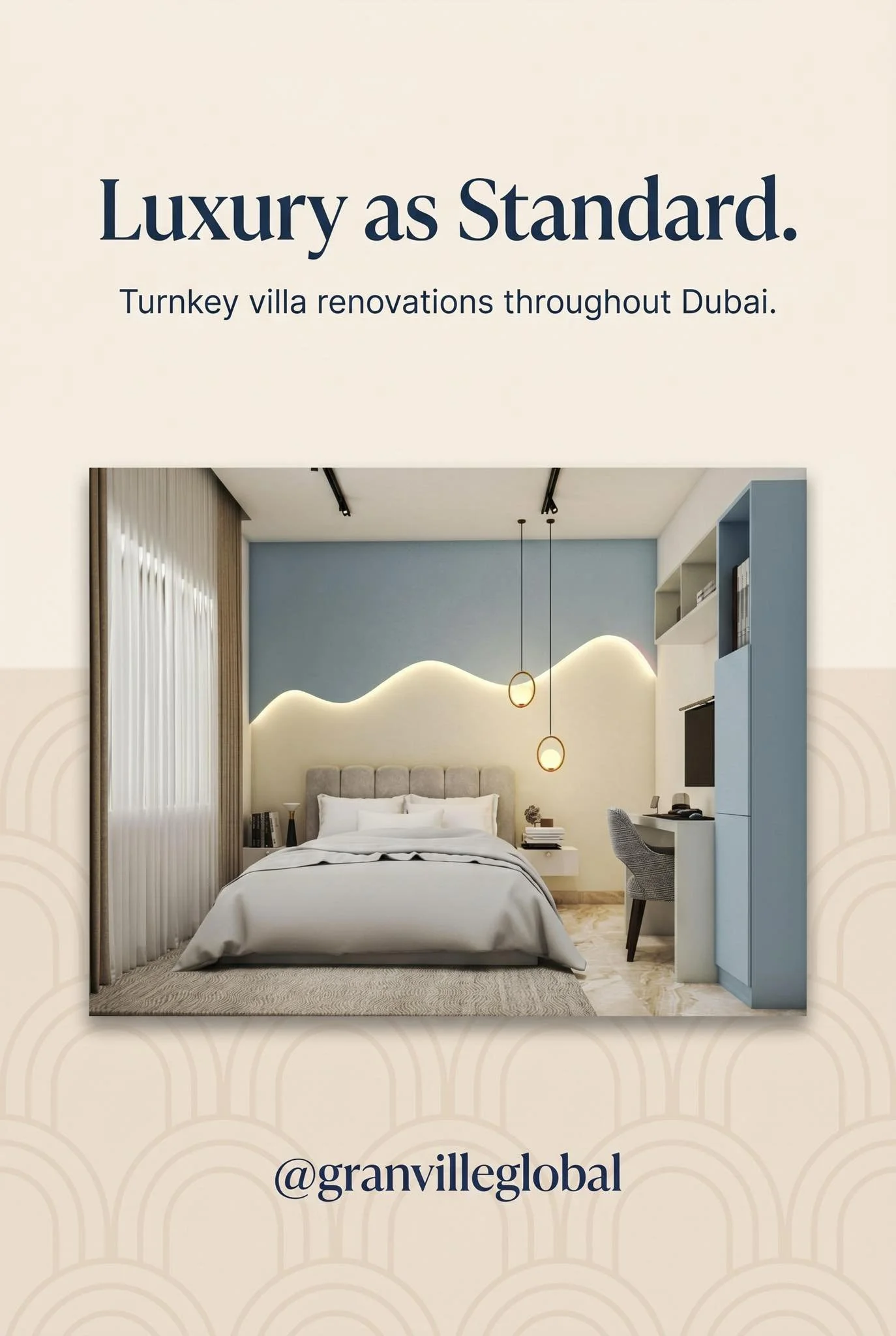 Your Dubai villa nenovation. 
Your own style. 
Your comfortable budget. 
Your preferred timeline. 
All managed by us. 
Our 30 years of expertise. 
Our European design experience. 
Our British quality assurance. 

Contact Granville Global Limited

📞0