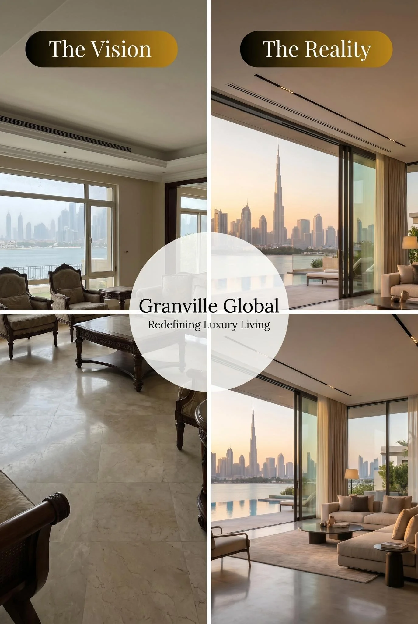 Granville Global Limited

#DubaiRenovation
#dubaipropertyinvestment
#dubairealestate
#DubaiLuxuryLiving
#jumeirahgolfestate

📞 058 545 1937