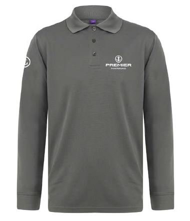 Mens Coolplus L-S polo charcoal front.JPG