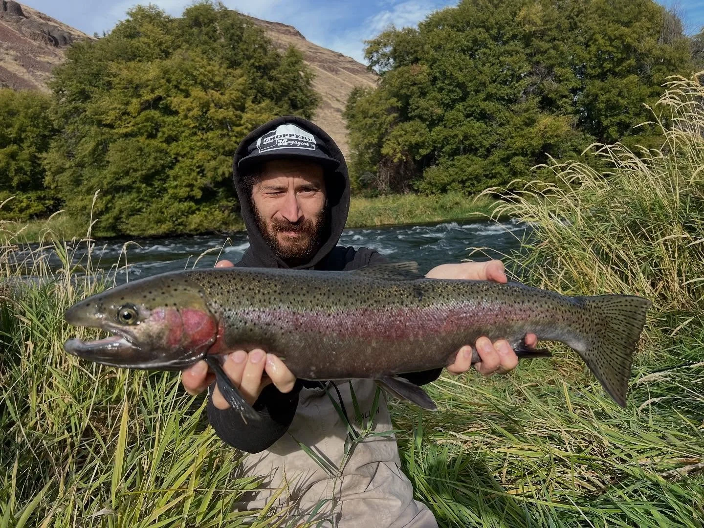 This fish gave me a run for my money but in the end I prevailed. This one has been added to my big fish stories. It&rsquo;s about 10 feet long and as round as an old growth ponderosa though when I tell it. Something special about catching steelies on
