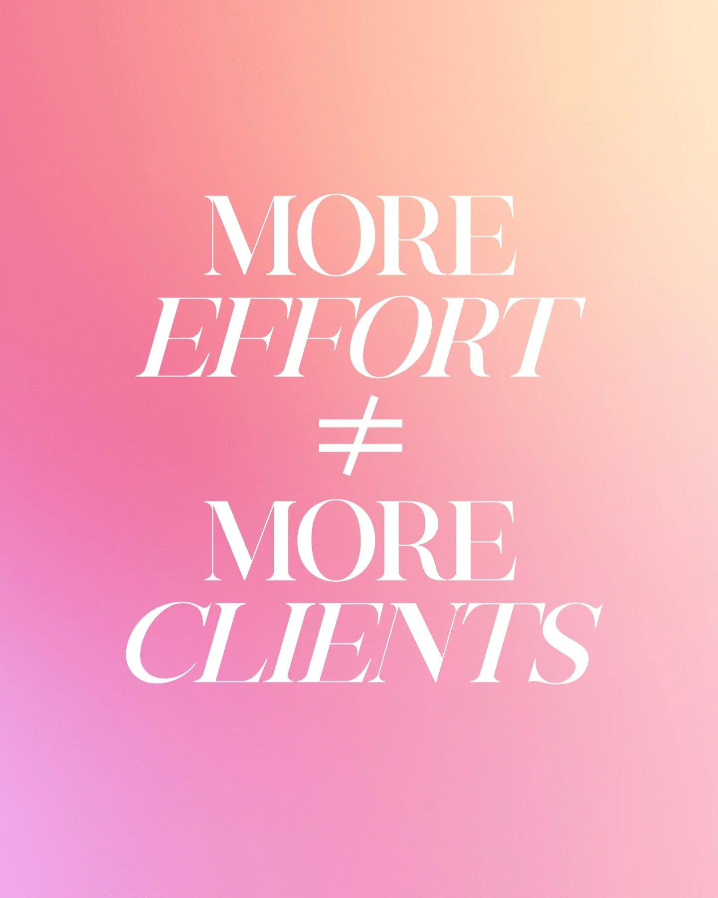 I used to think success meant working harder. (Who am I kidding, I still struggle with this...)

More posts. More freebies. More &ldquo;quick fixes.&rdquo;

If I just kept going, the clients would come&hellip; right?

But all I got was burnout, decis