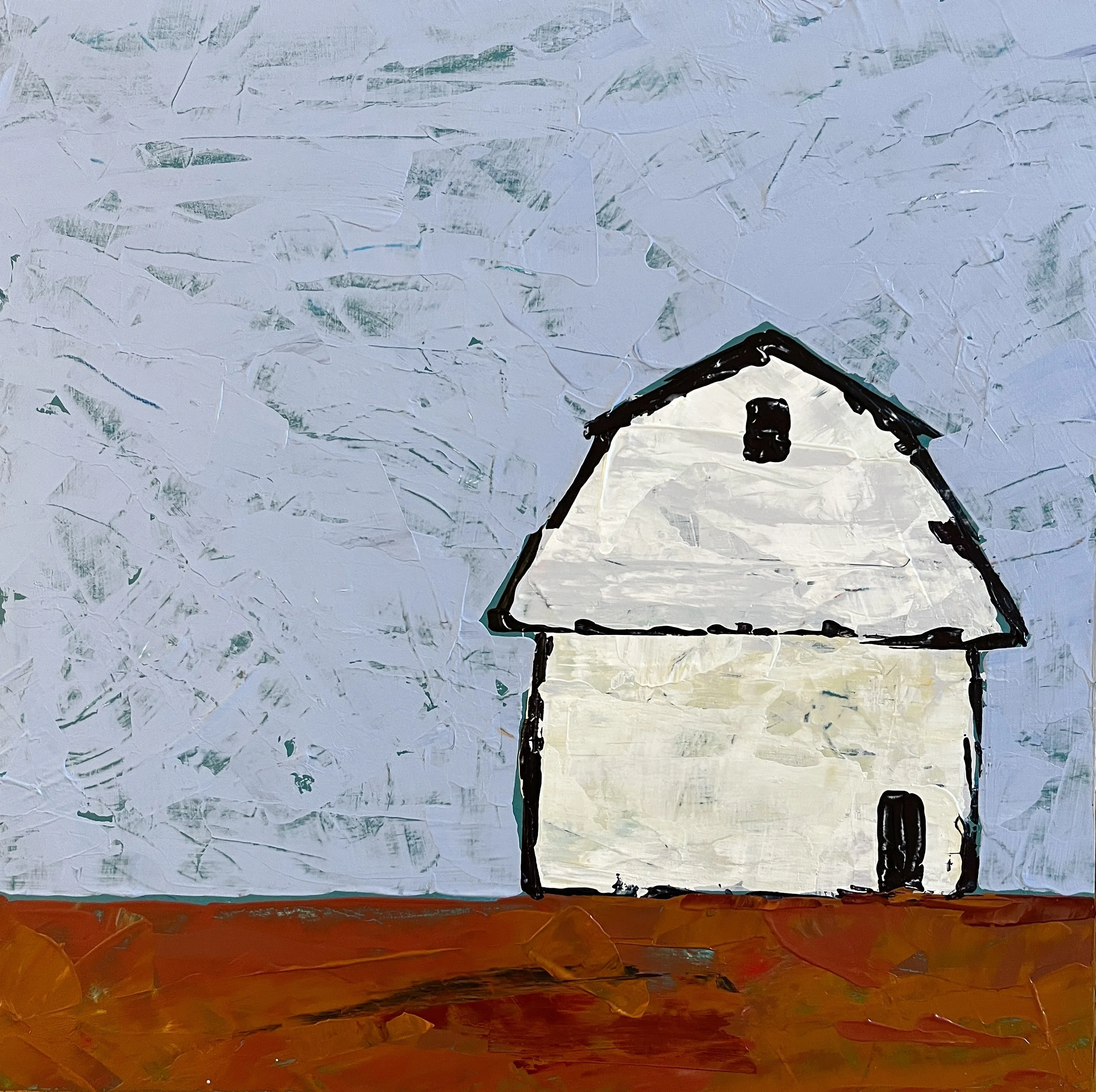 simple white barn