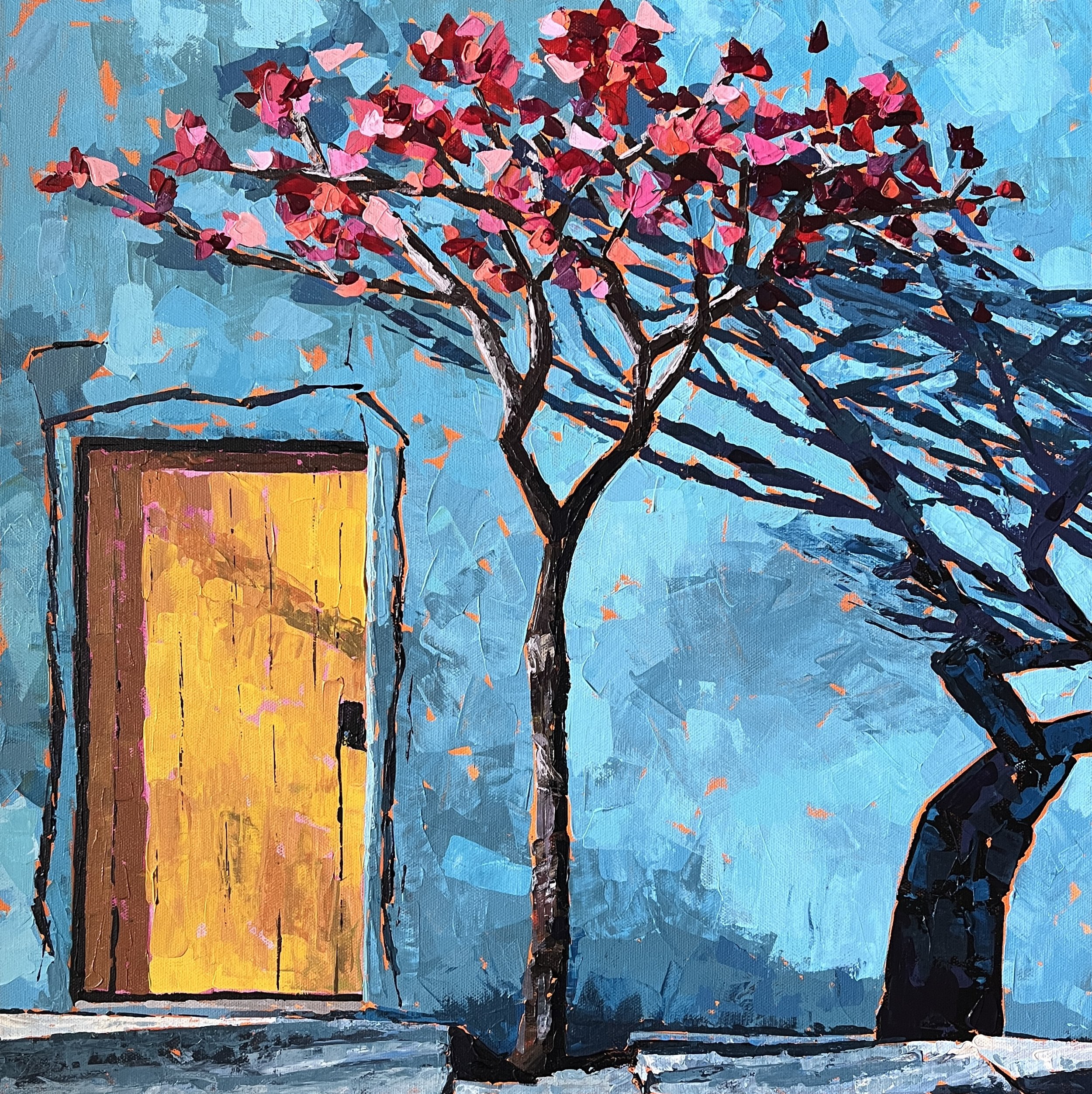 Yellow Door - painting by Lisa Seaman