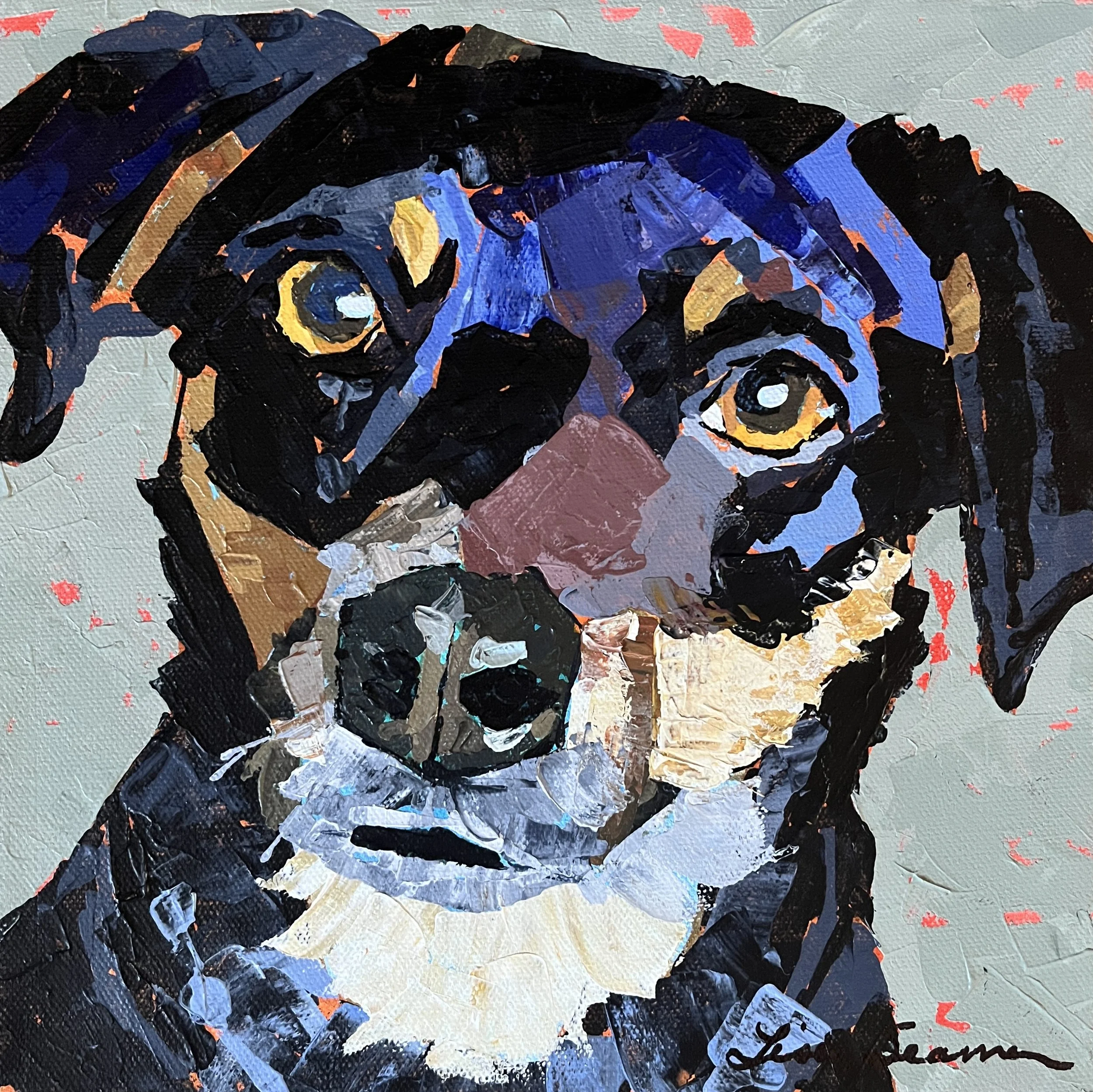 Max dog painting by Lisa Seaman