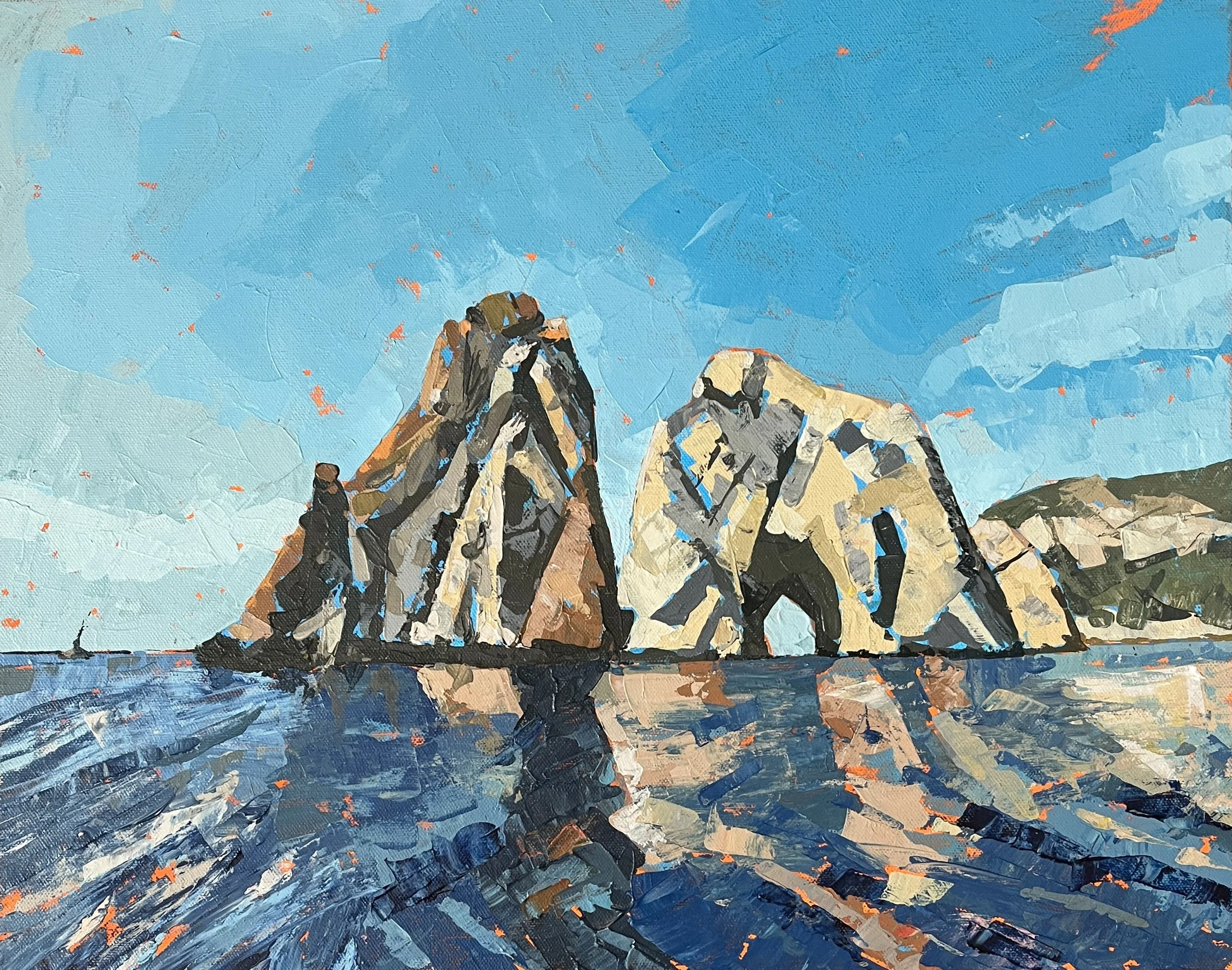 Painting of Faraglioni Rocks of Capri in Italy