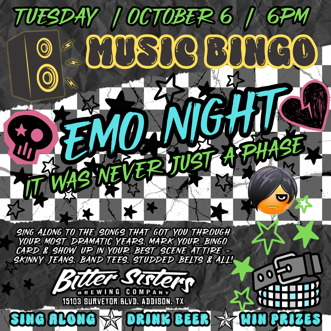 Emo Night Music Bingo