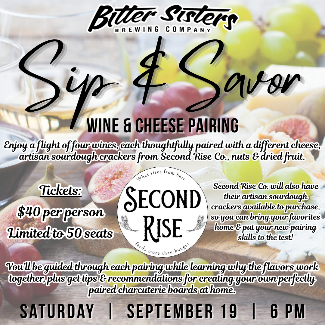 Sip & Savor: Wine & Cheese Pairing w/ Second Rise Co.