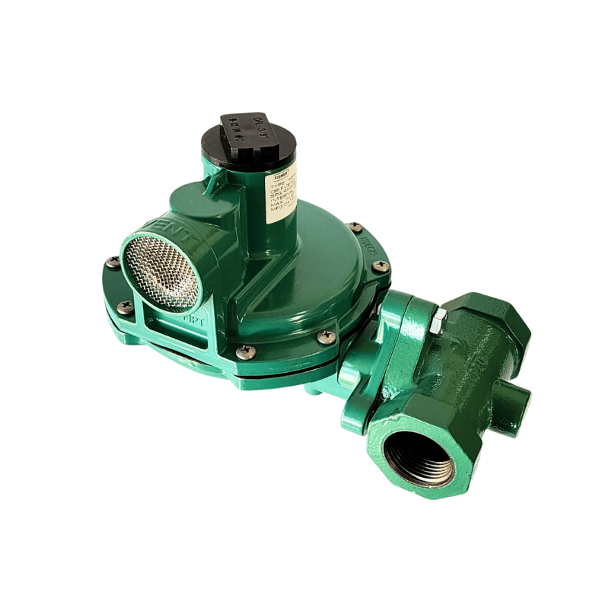 Regulador Fisher de segunda etapa, semi-industrial, 2.6 mill BTU/h. Entrada y salida 1" HNPT
