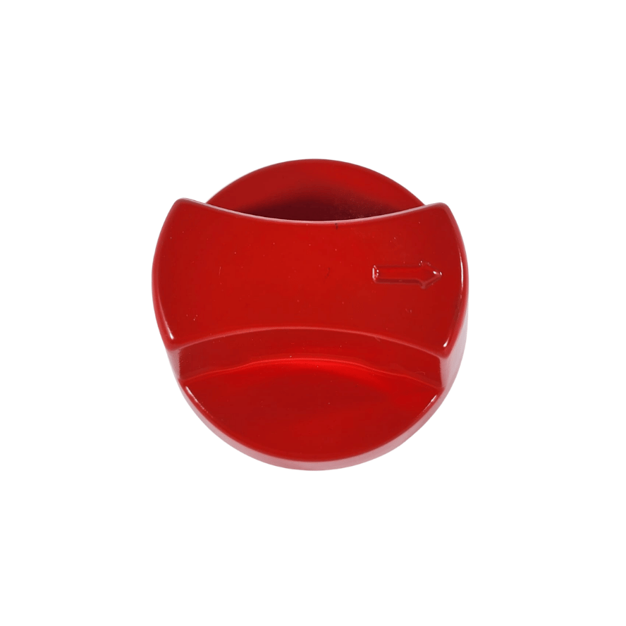 Perilla roja metálica industrial de espiga larga