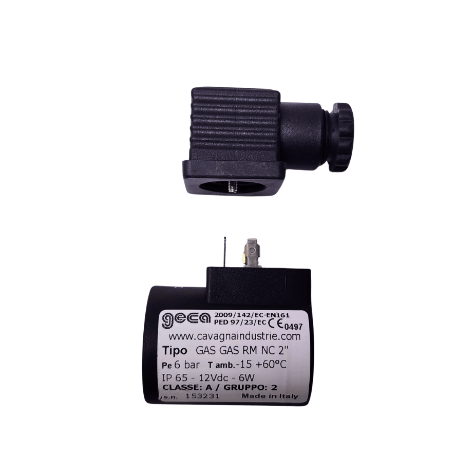 Bobina para válvula N.C.R.M, 12 VDC, 9W,85 PSI