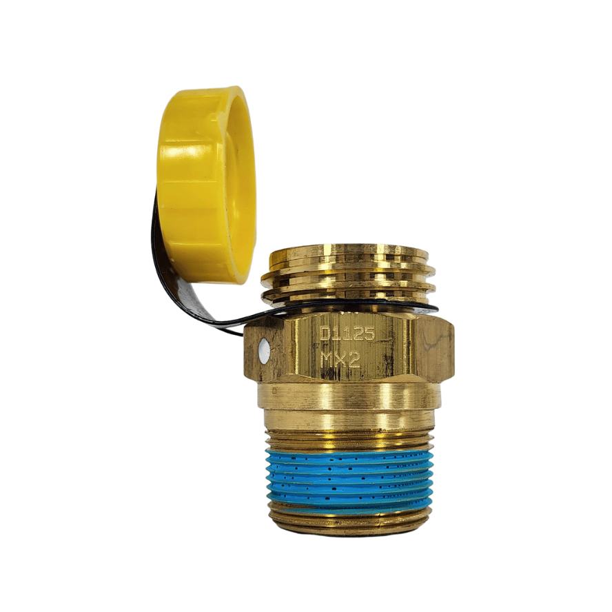 Válvula llenado MEC 1-1/4" MNPT X 1-3/4" ACME, 250 PSI