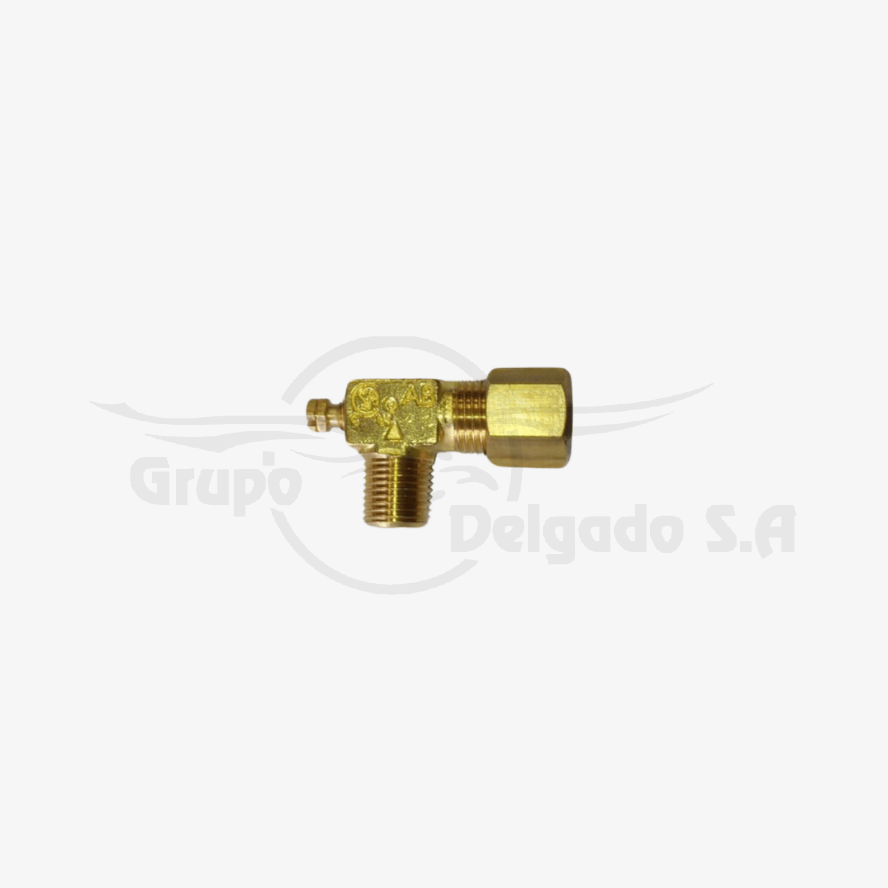 Ajuste de piloto en codo (90 GRDS), toma 1/8" MNPT, salida 3/16" TC