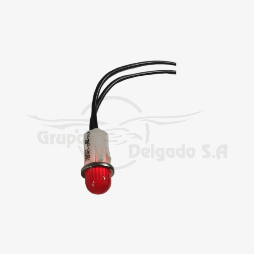 Luz piloto, 230 VAC, 1/2" diámetro, color roja