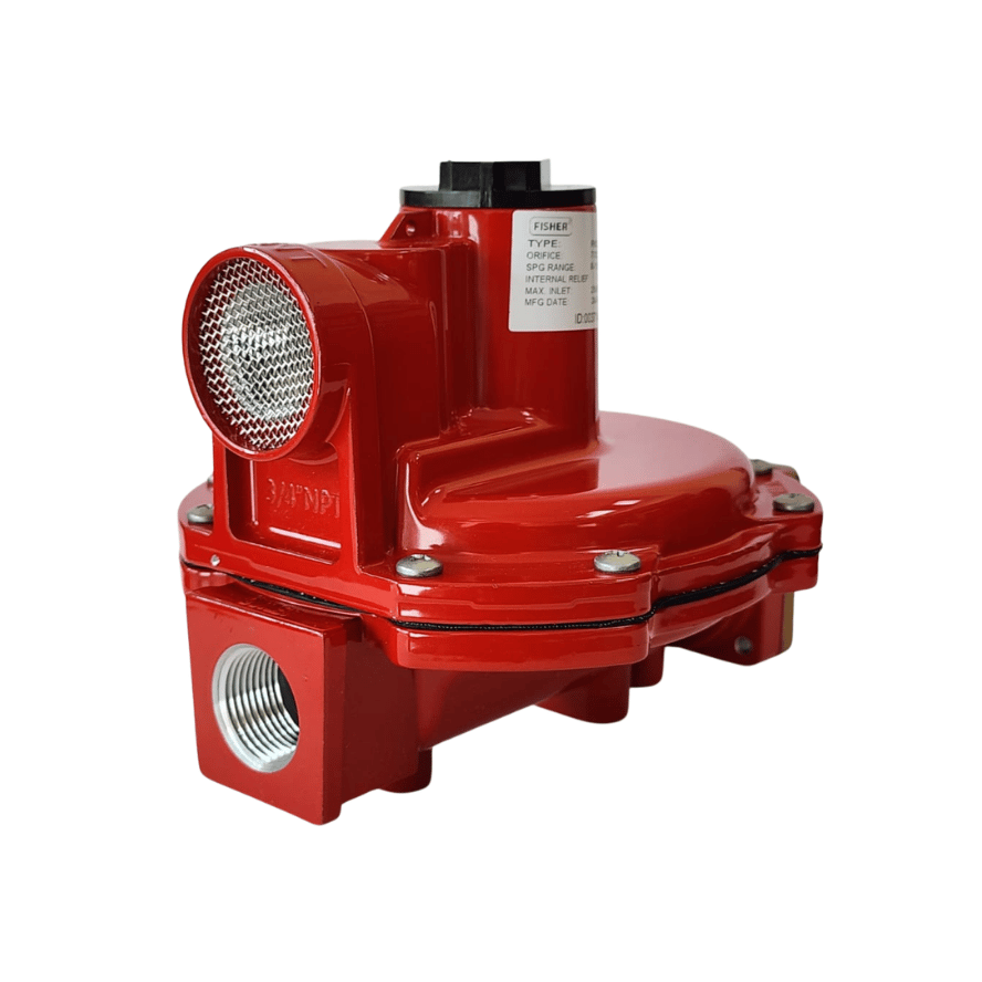 Regulador Fisher, 1ra etapa, 2.2 MLL BTU/H, Entrada POL- Salida 3/4", 10 PSI