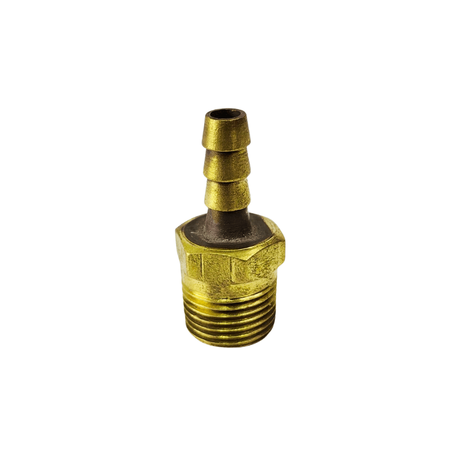 Unión espiga latón 1/4” manguera x 3/8” MNPT