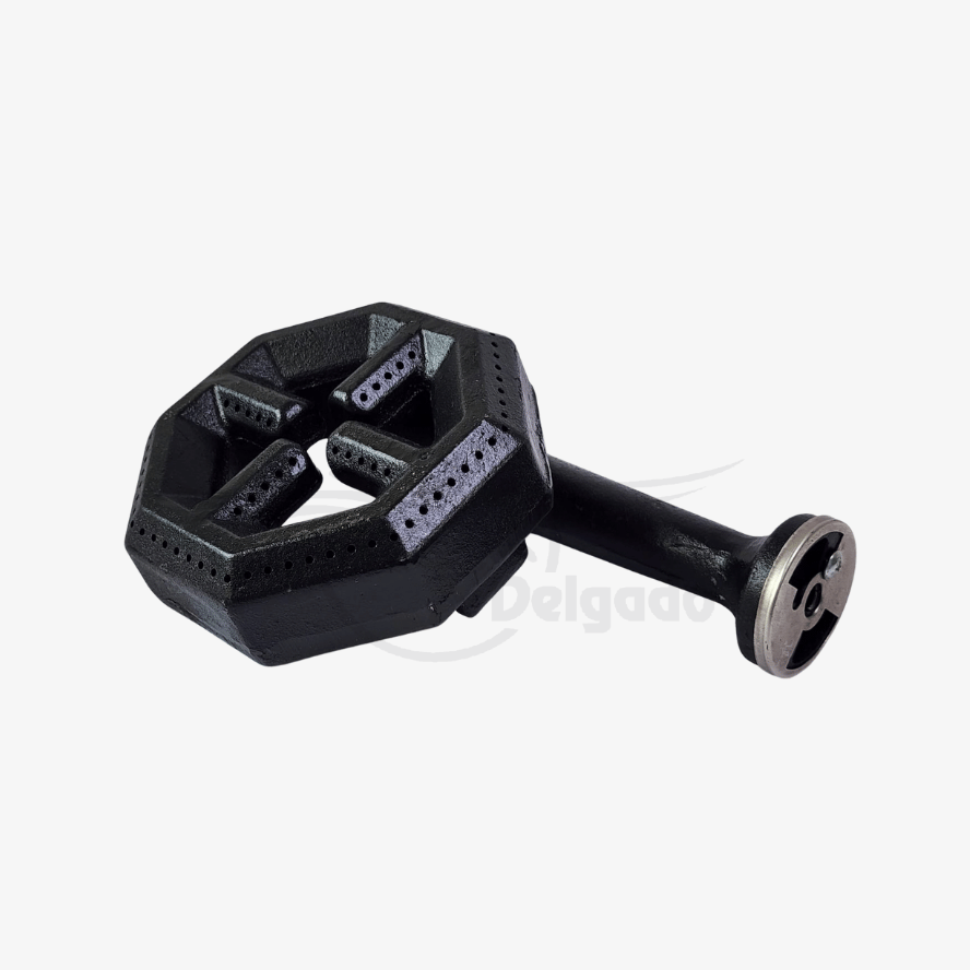 Quemador corto octagonal de hierro con venturi 6” | 20,000 BTU/h