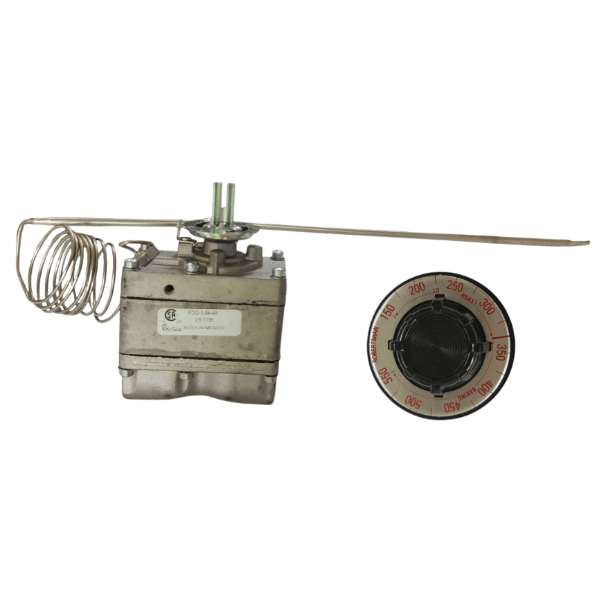 Termostato horno gas comercial, 1/2" HNPT x 1/2" HNPT, 150°F-550°F