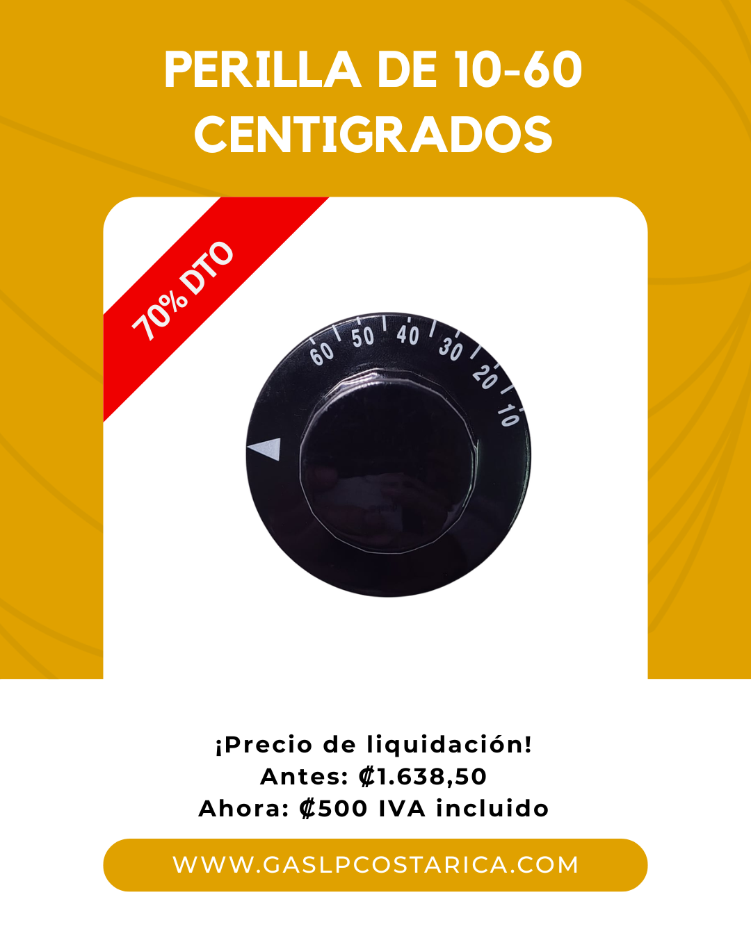 Perilla de 10-60 ° C