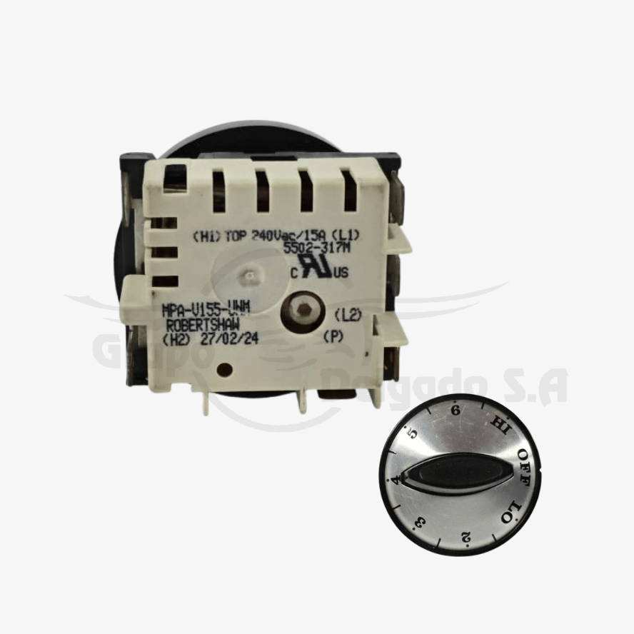 Control infinito, 240 V, 15 AMP, con tornillos y perilla