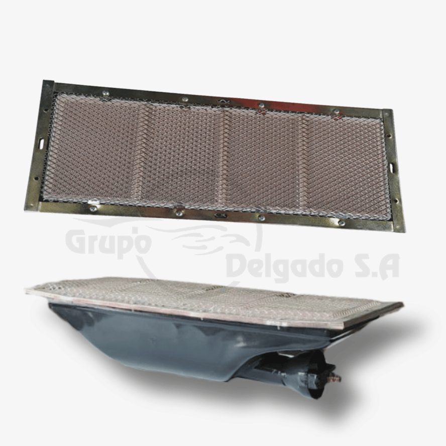 Quemador infrarrojo 22.000 BTU/H (41 cm largo × 17 cm ancho × 11 cm alto)