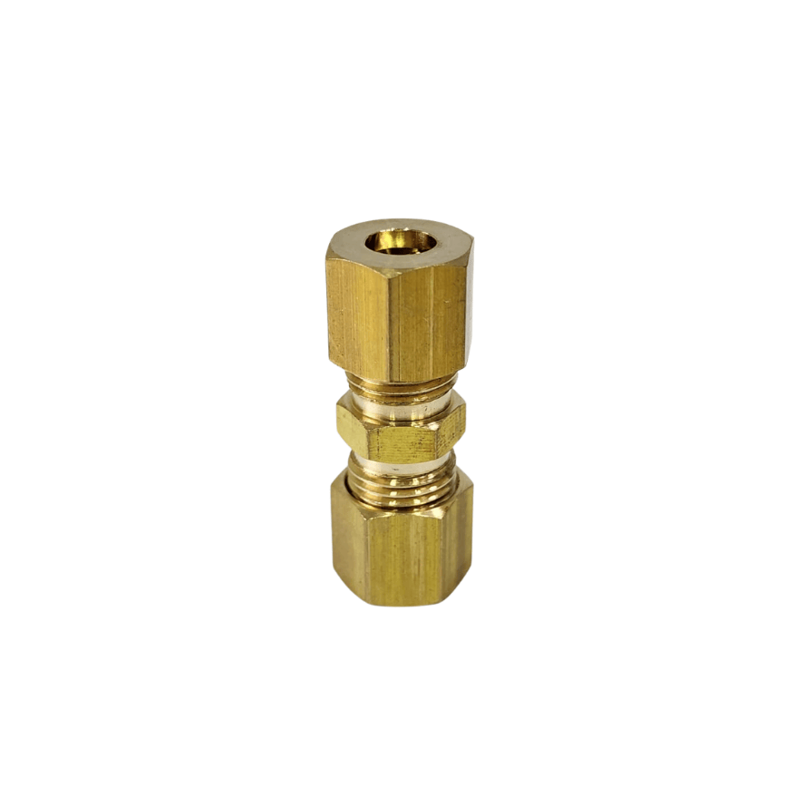 Unión compresión latón 1/4" tubo x 1/4" tubo 