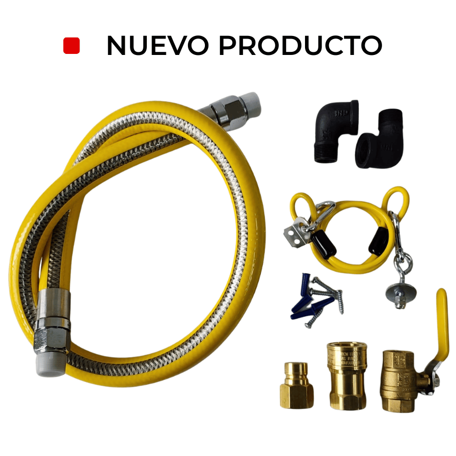 Kit de conexión con manguera trenzada y acople rápido de 3/4” MNPT x 3/4" MNPT