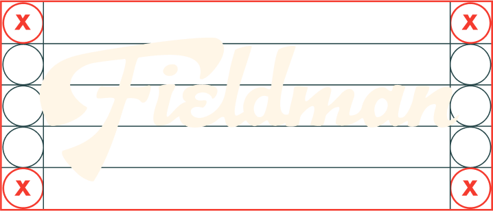 Fieldman logo in script font on black background.